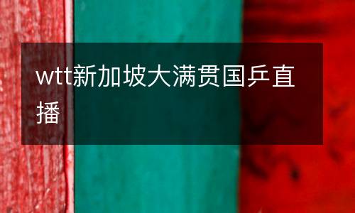 wtt新加坡大滿貫國乒直播